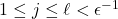 1 \le j \le \ell < \epsilon^{-1}